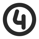 Number 4 Circle SVG Icon